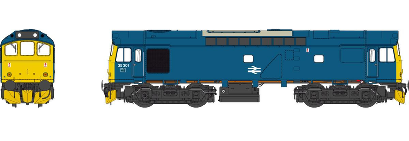 Heljan 2547 BR Class 25/3 25301 BR Blue With Domino Headcodes