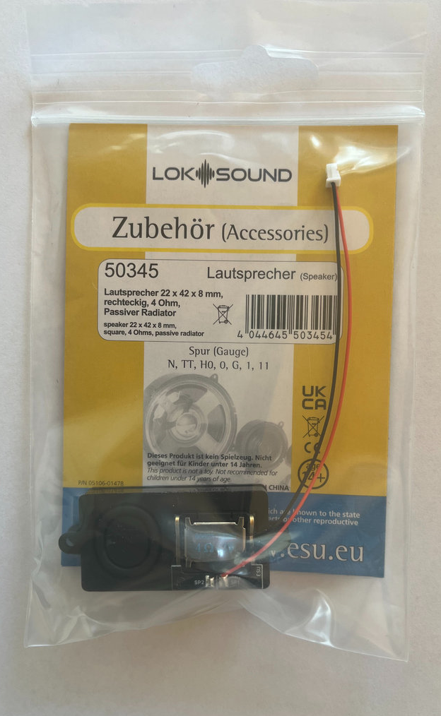 ESU 50345 Bass Reflex Speaker 22mm x 42mm x 8mm 4 Ohm