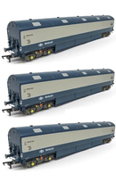 Heljan 9625 BR Blue/Grey Newton Chambers Car Carrier Set Weathered