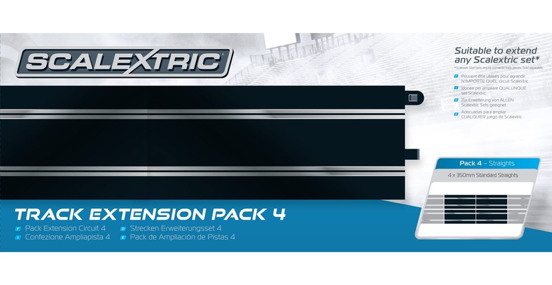 Scalextric C8526 Straights (x4) Track Extension Pack