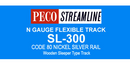 PECO SL-300 N Gauge Code 80 Nickel Silver Flexible Track Wooden Sleeper - 25 Yards