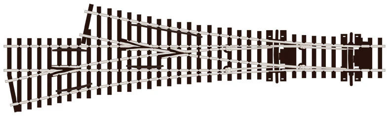 PECO SL-E199 OO/HO Gauge Code 75 3-Way Asymmetric Medium Radius Electrofrog Turnout