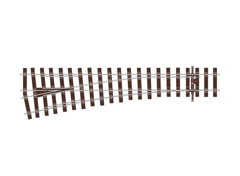 PECO SLU1196 OO Gauge Code 75 Bullhead Medium Radius Left Hand Unifrog Turnout