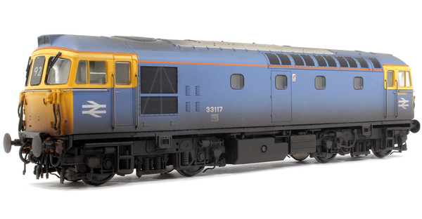 Heljan 3366 BR Class 33 Blue DCE Stripes 33117 Weathered
