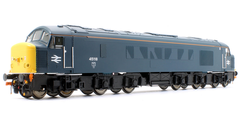 BR Class 45/1 Blue Full Yellow Ends Orange Cantrail Stripe And Square Headlight 45118